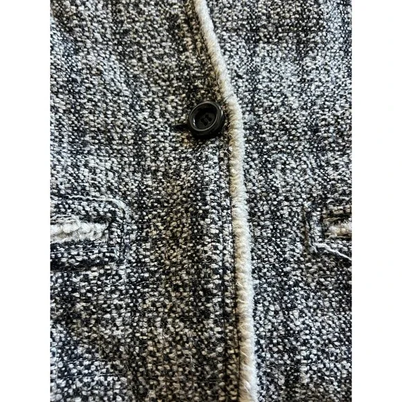 ISABEL MARANT ETOILE Tweed Blazer Jacket Black White Fringe Trim Women Size 36 - Picture 7 of 9